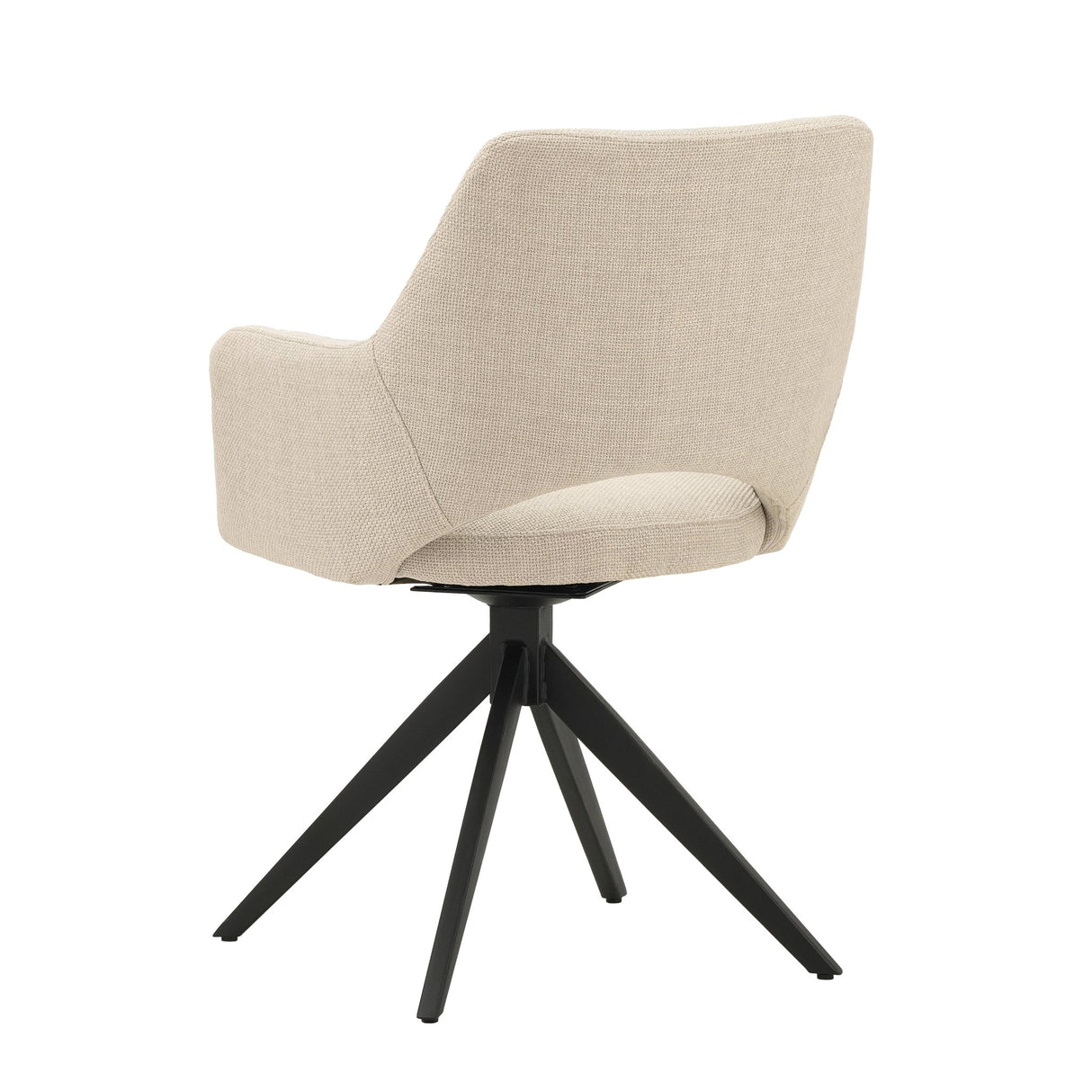 Set van 4 Draaibare Eetkamerstoelen Sid Beige Stof - Met Armleuningen
