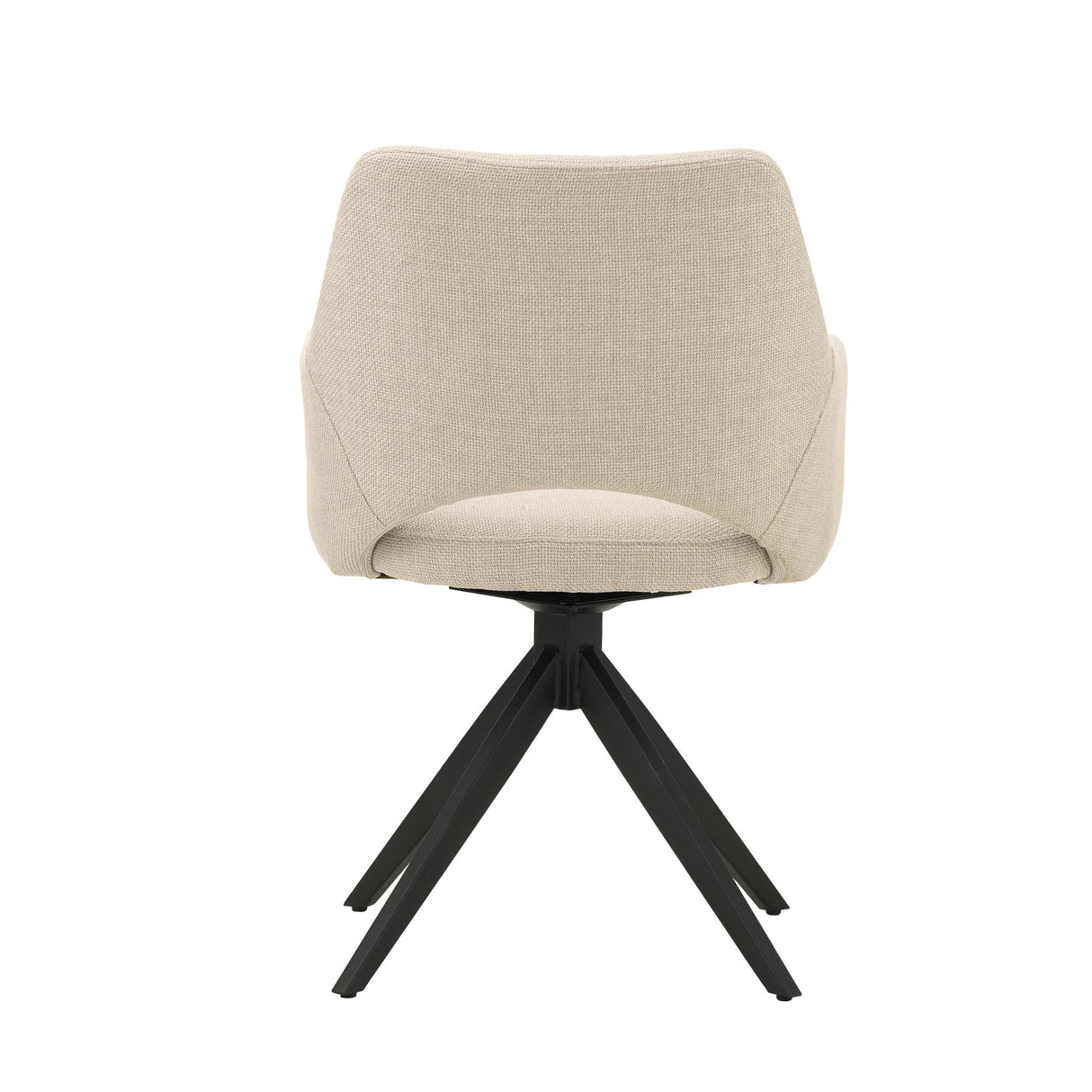 Set van 4 Draaibare Eetkamerstoelen Sid Beige Stof - Met Armleuningen