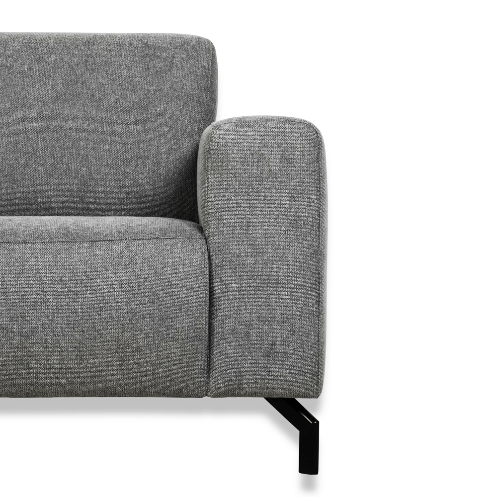 Industriële hoekbank stof grijs Verona links