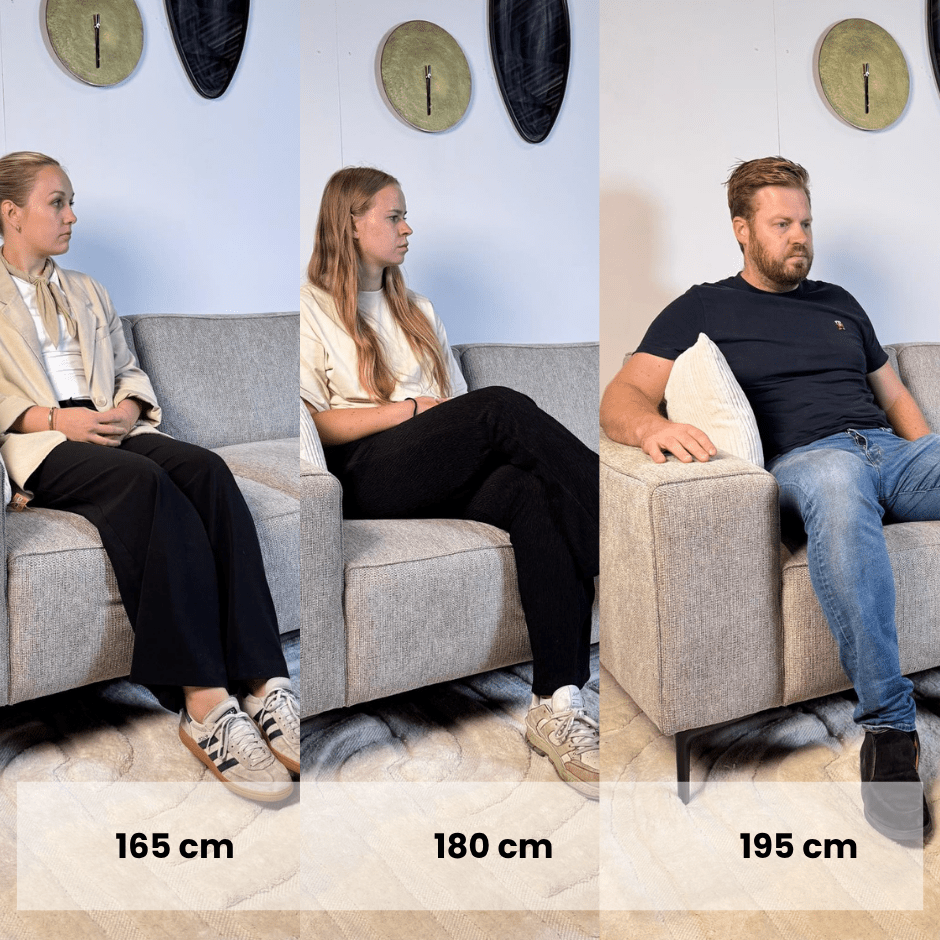 Hoekbank grijs chenille gemêleerd Ravi – rechts