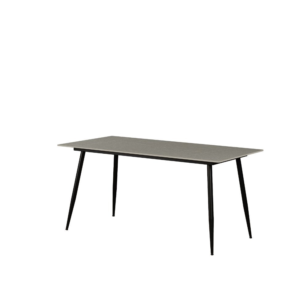 Table à manger Jules Gray Dimehouse Gris LxLxH 157x92x13 Pierre frittée Photo blanche vue de face en diagonale