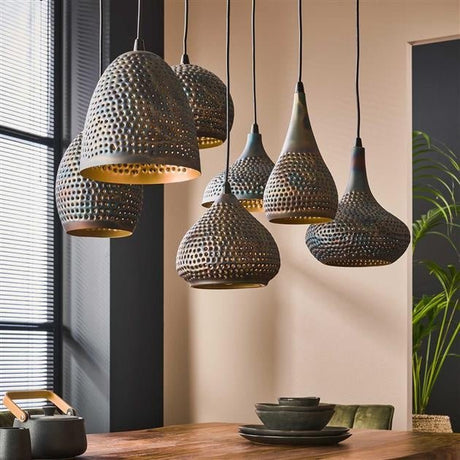 Hanglamp Kristin DH Interior Bruin LxBxH 91x45x36 Zwart bruin Sfeerfoto schuin vooraanzicht