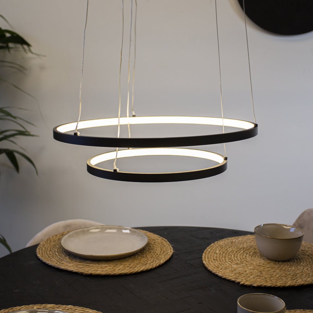 Lampe suspendue Elaine Noir Dimehouse Noir LxlxH 56x56x12 Métal Photo d'ambiance vue de face