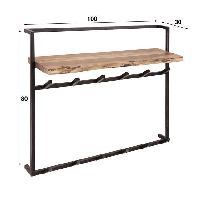 Porte-manteau Naomi DH Intérieur Acacia LxlxH 105x85x20 Bois d'acacia Blanc photo indication de taille