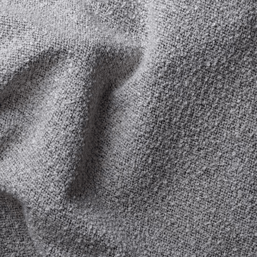 Hoekbank grijs bouclé stof Maël - links