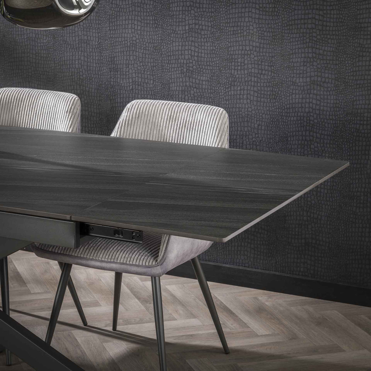 Eettafel Yva DH Interior Zwart Keramiek Sfeerfoto detail