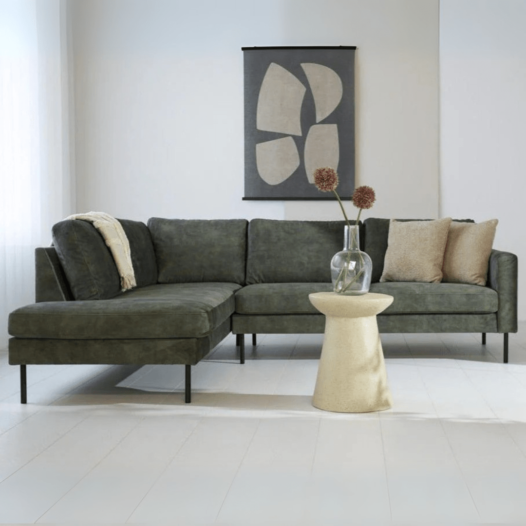 Hoekbank Gaya velvet groen links