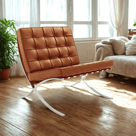 Expo fauteuil cognac premium leer
