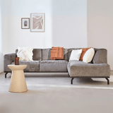 Hoekbank Chloe velvet taupe met hoge poten - rechts