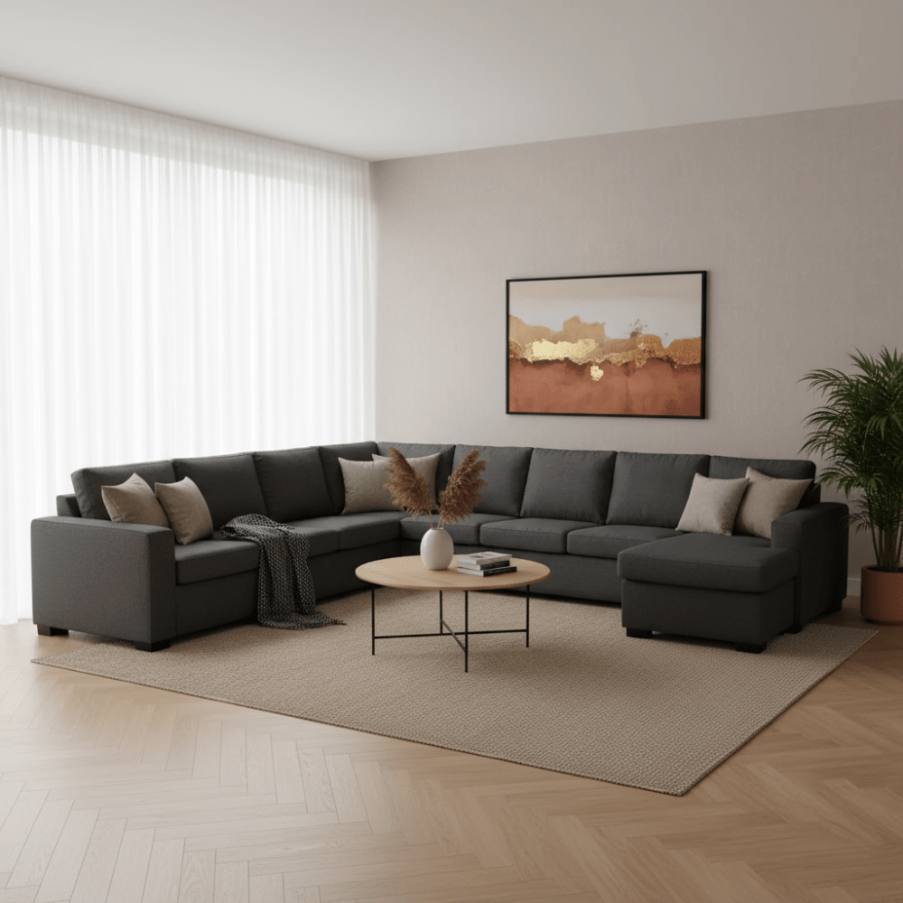 Canapé d'angle Blake tissu anthracite