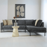 Hoekbank Gaya velvet antraciet rechts