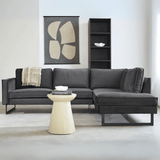 Hoekbank Quinn velvet antraciet losse kussens rechts