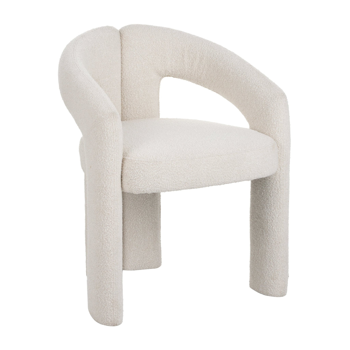 Design Eetkamerstoel Ivoor Bouclé Maro - Volledig Stof