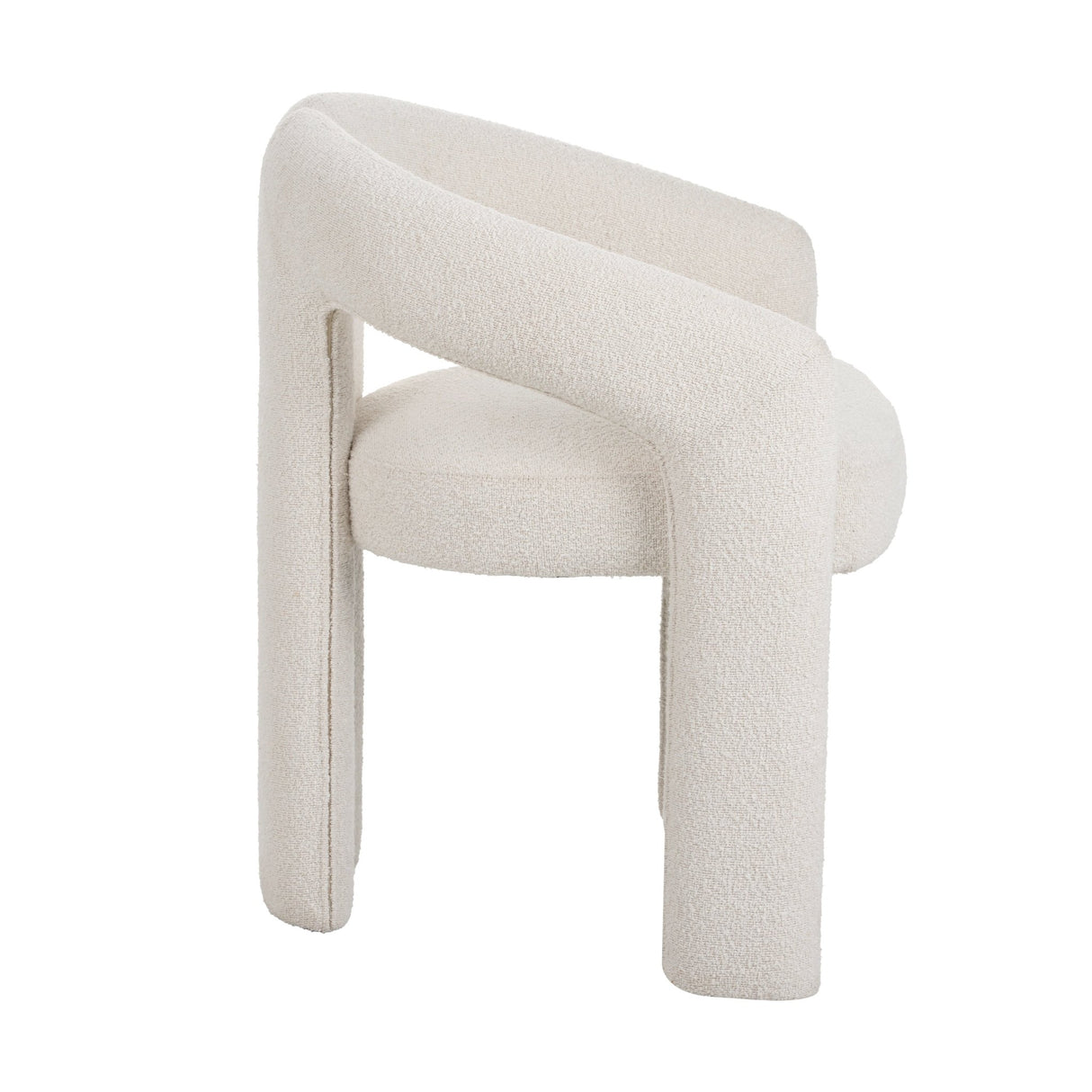 Design Eetkamerstoel Ivoor Bouclé Maro - Volledig Stof