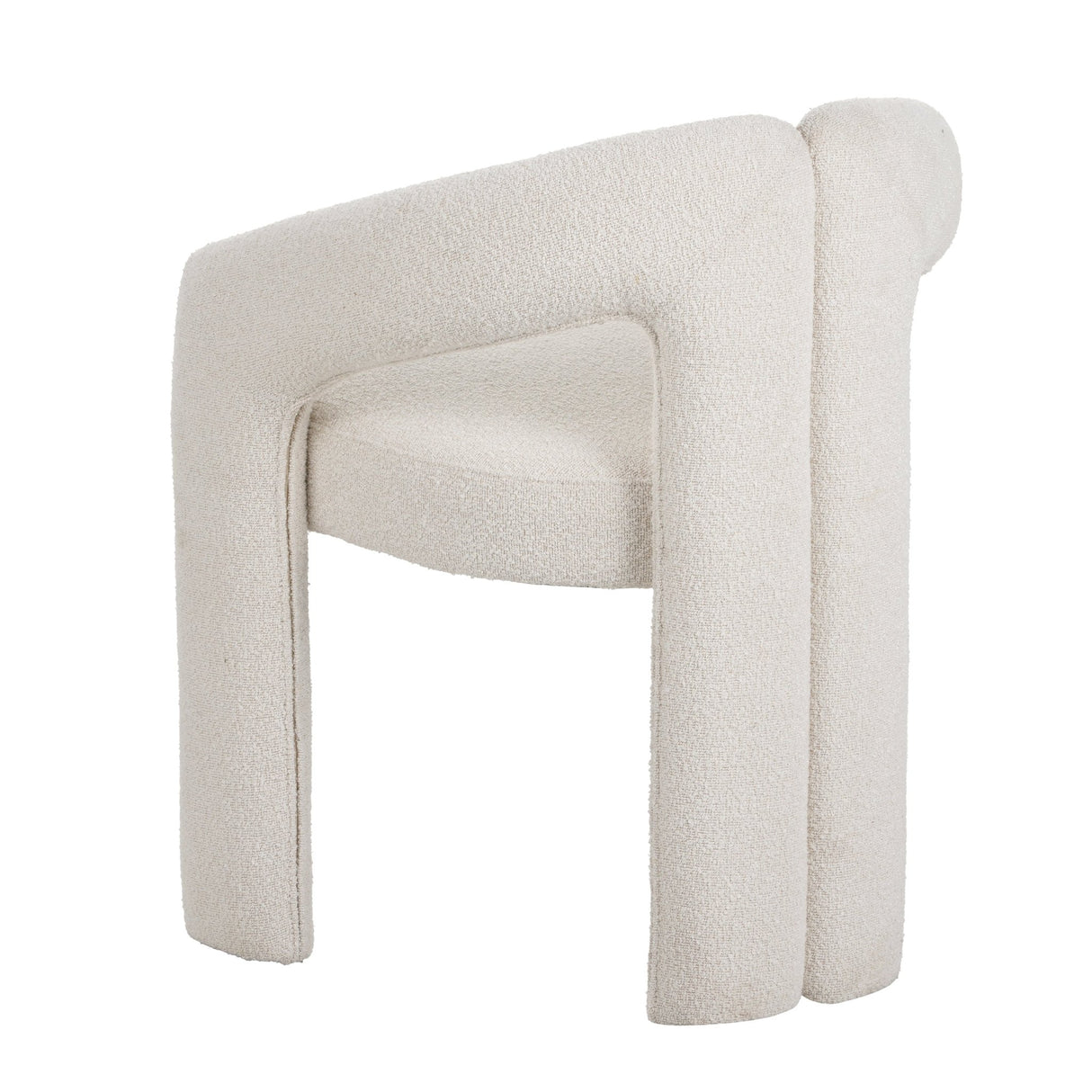 Design Eetkamerstoel Ivoor Bouclé Maro - Volledig Stof