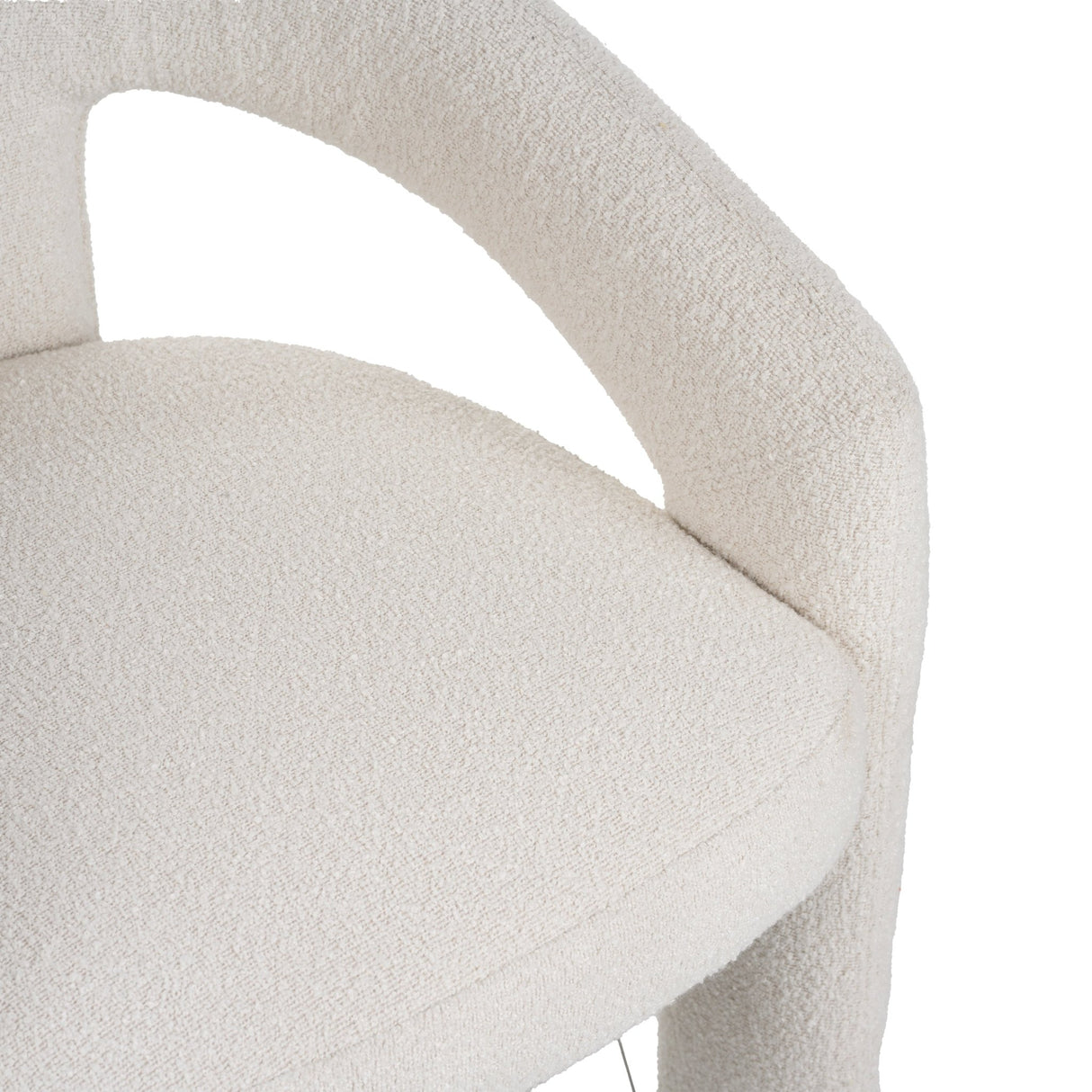Design Eetkamerstoel Ivoor Bouclé Maro - Volledig Stof