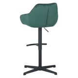 Tabouret de bar à venin Velvet vert - siège de bar rotatif réglable avec accoudoir