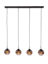 Lampe à suspension Viola 4 lumières verre marron