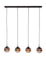 Hanglamp Viola 4-lichts glas bruin