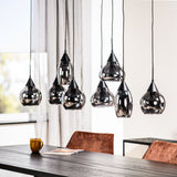 Hanglamp Kesi 8-lichts smoke glas