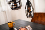 Hanglamp Kesi 9-lichts getrapt smoke glas