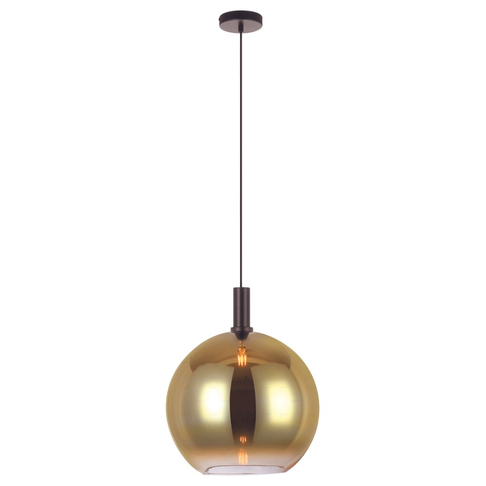 Lampe à suspension Nala 1 lumière verre doré