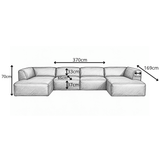 Banken-U-bank koper chenille bouclé - 370x169 cm - Jaylen-Dimehouse