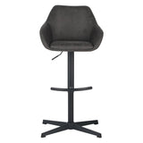 Tabouret de bar de venin anthracite - chaise de bar rotative industrielle avec accoudoir - Eco-leer