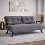 Canapé lit tissu gris graphite 2 places - Sando