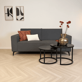 2-zits Bank losse dikke rugkussens antraciet chenille Yara