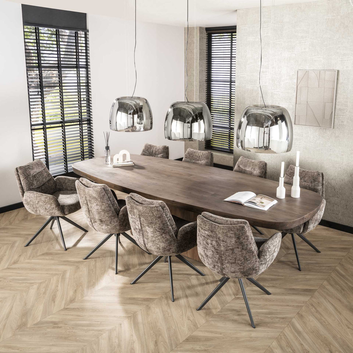 Deens Ovale Eettafel Alo Acaciahout Bruin 300x120 cm
