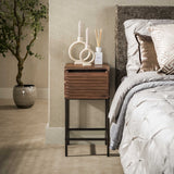 Nachtkastje met 1 lade bruin acaciahout Lani