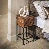 Nachtkastje met 1 lade bruin acaciahout Lani