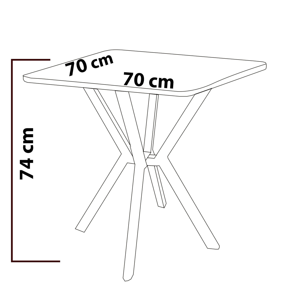 Elma eettafel wit 70 x 70 cm Melamine gecoat hout