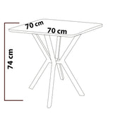 Elma eettafel wit 70 x 70 cm Melamine gecoat hout