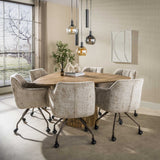 Eettafel - Eettafel driehoekig zandkleur mangohout Sue 150 cm - Dimehouse