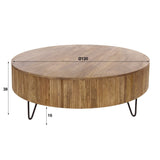 Ronde salontafel mangohout Ø120 cm - Zandkleur