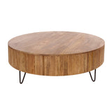 Ronde salontafel mangohout Ø120 cm - Zandkleur
