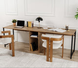 Studie bureau Twin Study Desk Melamine Atlantic Pine 240x60 Atlantic Pine Black