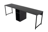 Studie bureau Twin Study Desk 240x60 cm Antraciet en zwart Anthracite Black Melamine