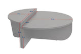 Table basse ronde en pin atlantique avec finition mélaminée en gradins 90 cm Orin 