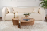 Table basse ronde en pin atlantique avec finition mélaminée en gradins 90 cm Orin 