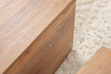 Table basse ronde en pin atlantique avec finition mélaminée en gradins 90 cm Orin 