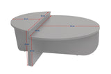 Table basse ronde grise à niveaux en mélamine 90 cm Orin 