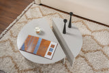 Table basse ronde grise à niveaux en mélamine 90 cm Orin 