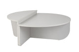 Table basse ronde grise à niveaux en mélamine 90 cm Orin 