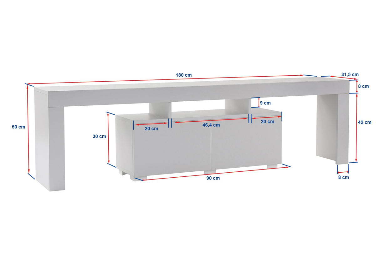 TV Meubel Zwart Melamine Vertex 50x180x31,3 cm