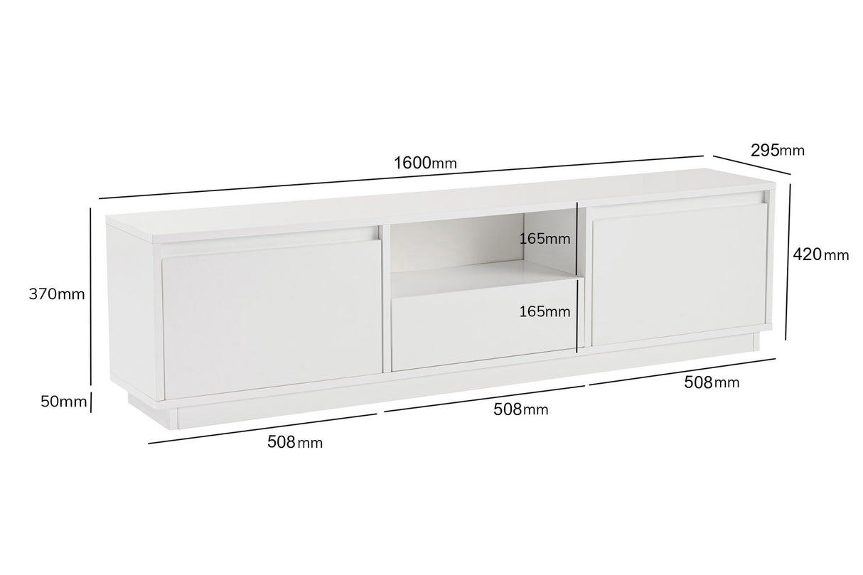 TV Meubel Vanguard Naturel Wit Melamine 160x42x29,5 cm