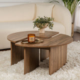Table basse ronde Moari Noyer Mélamine 90 cm 