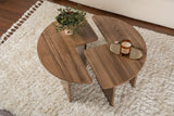 Table basse ronde Moari Noyer Mélamine 90 cm 